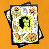 Image 1 of Green Halloween Emetic Art Flash Print