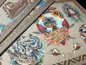 Image of 11”x14” Disney Tiki 6 Sheet Flash (Std Cardstock) Set with line stencil sheets