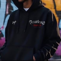 Image 1 of MF3 black, gey & red  fearless hoodie