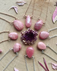 Image 1 of ✨WHOLESALE✨ Simple Rhodochrosite Gem Drop Necklace