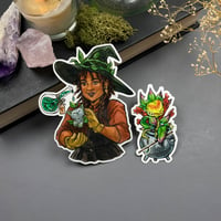 Image 2 of Magical Plant Familiar Witch Sticker Duo