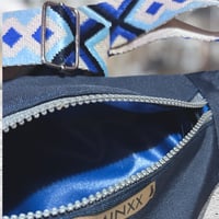 Image 2 of Large navy waterproof bumbag with grey zip
