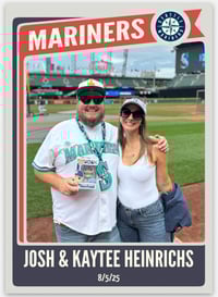 Image 1 of Josh & Kaytee Seattle Baseball Card