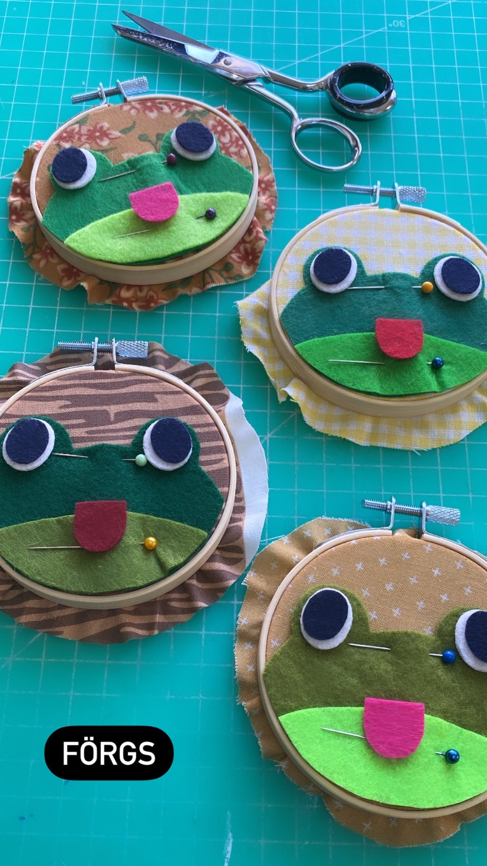 Frog embroidery hoops