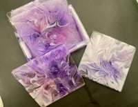 Image 2 of purple crush coaster set