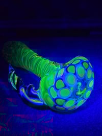 Image 2 of UV Reactive Dotstack Glass Pipe With Horn