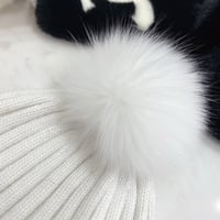 Image 6 of Monclėr Beanie with Rabbit Fur
