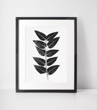 Image 1 of Eucalyptus Leaves Monoprint-Giclee