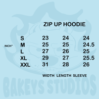 Image 3 of BAKEY'S BLUE ZIP UP HOODIE