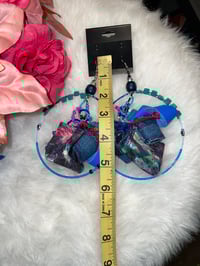 Image 3 of Large hoop denim*leather 