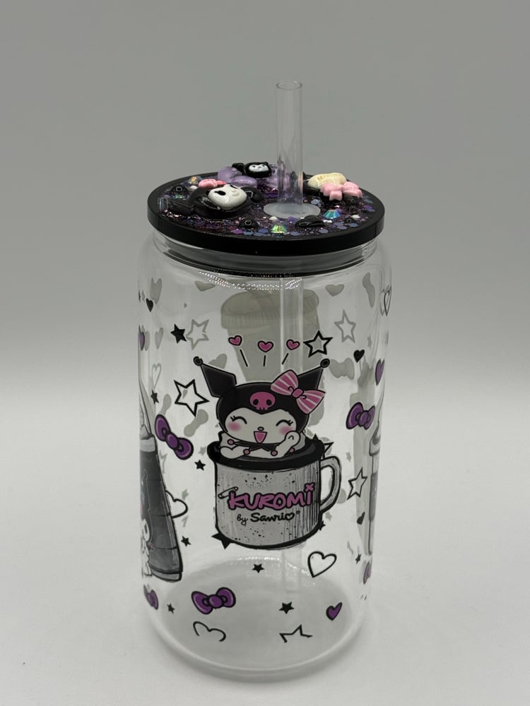 Image of 16oz Kuromi glass tumbler