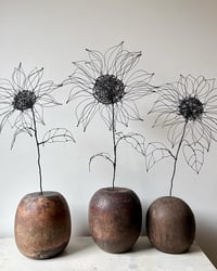 Image 1 of Wire sunflower sculpture