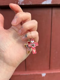 Image 3 of ‘Rose of The Desert’ Comfort Cross Painted Earrings