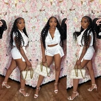 Image 1 of White Sexy Cargo Short Set 