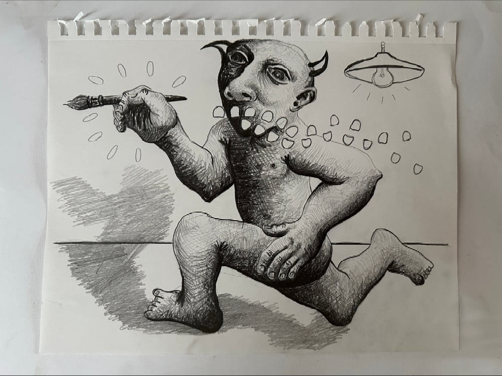 Image of “UNTITLED (ARTIST RUNNING)” drawing