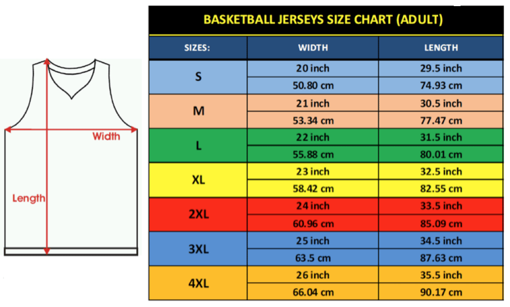 Jersey Sizing Chart 