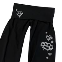 Image 2 of scene queen rhinestone yoga pant *silver*