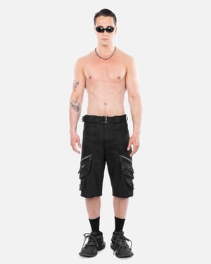 Image of KRYSVINCZI - Denim Cargo Shorts Black