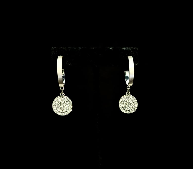 Image of Silver Rhinestone Loop Pierced Earrings 