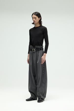 Image of EQUALNEAR - Groundline Wide Pants (Grey)