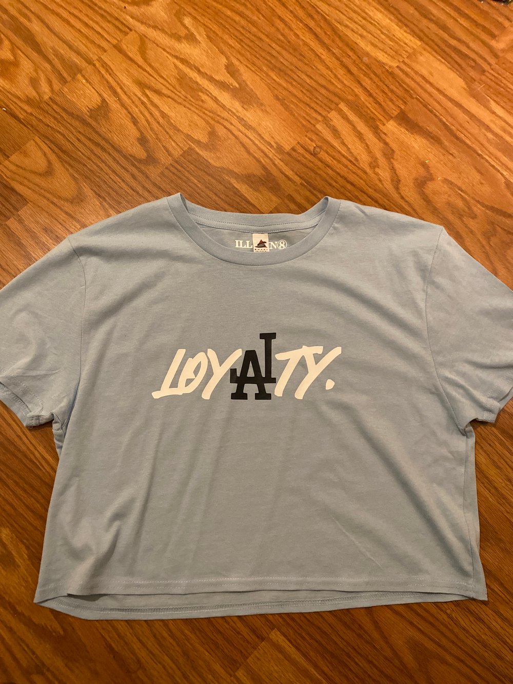 Image of Cropped baby blue black LA