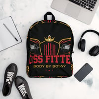 Image 2 of BossFitted Black and Red All Over Print Backpack