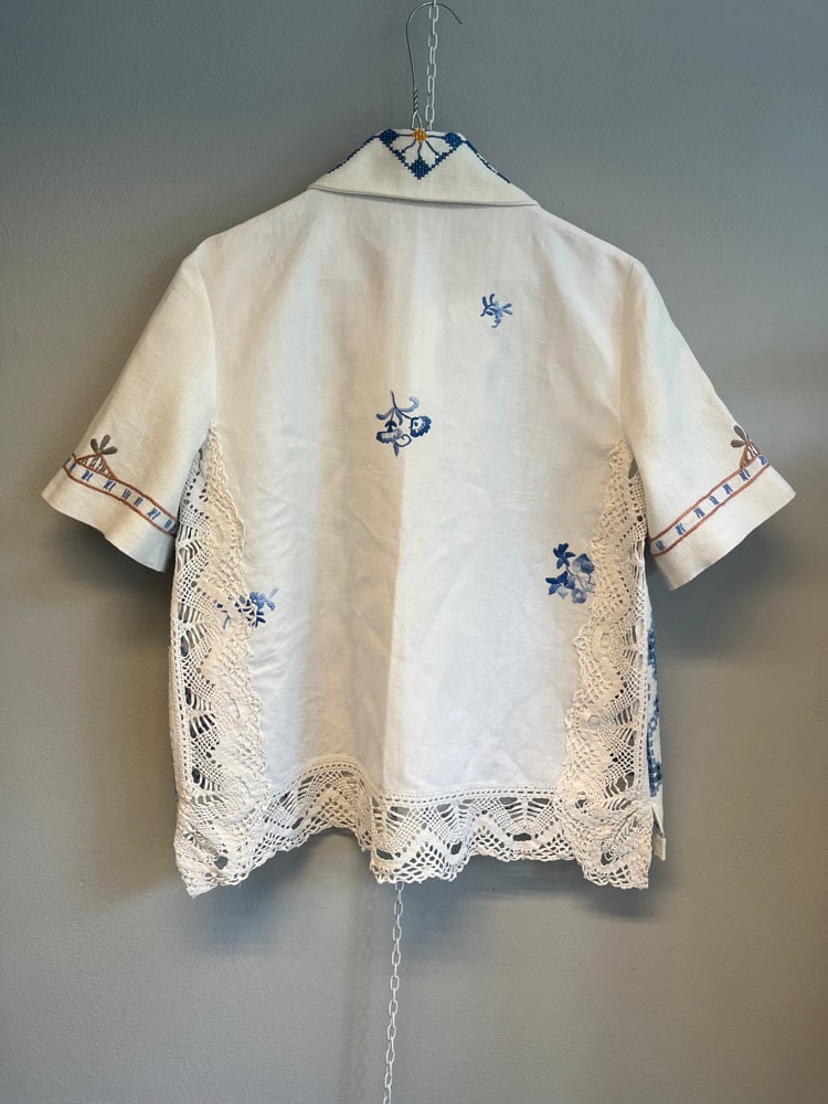 Image of Blue embroidery shirt  (small)