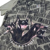 Image 2 of “3 HEADED DOBERMAN” Custom Hand Painted T-Shirt XL