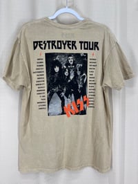 Image 5 of KISS beige oversize boyfriend rocker t-shirt