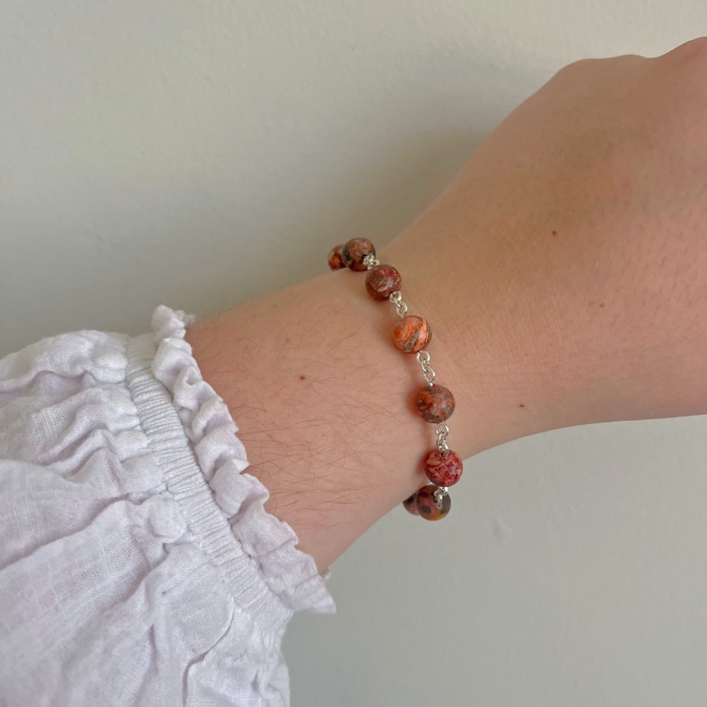 Image of hand-beaded chain bracelet