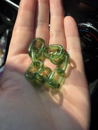 Image 3 of 19" Green Stardust x unknown lime green + 10k Gold Chain Necklace