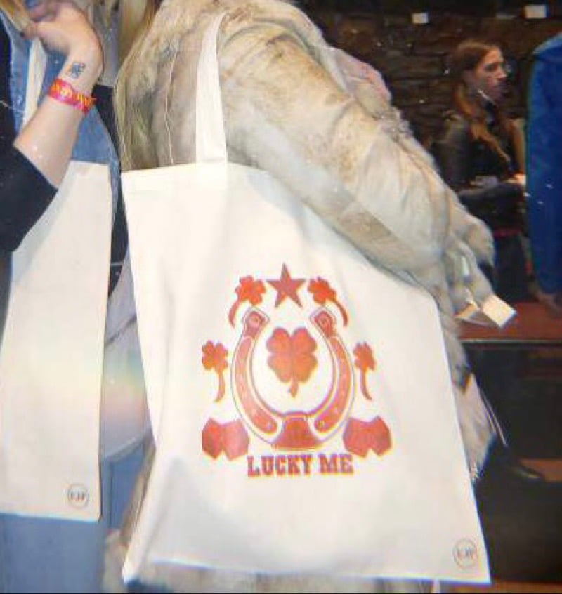 Image of Red Lucky me totebag