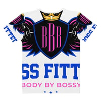 Image 2 of BOSSFITTED White Neon Pink and Blue Women's T-shirt