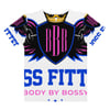 BOSSFITTED White Neon Pink and Blue Women's T-shirt