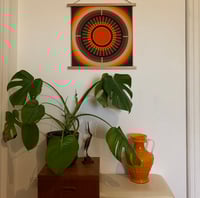 Image 7 of Stoneware Sun Wall Hanging Vintage Groove Original Design