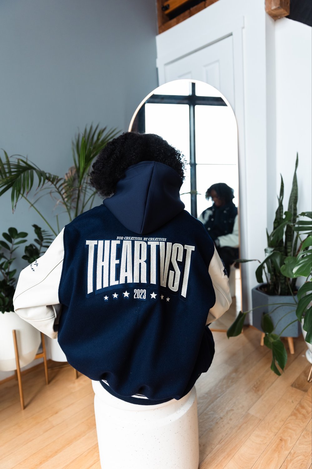 Image of For Creatives Varsity Jacket - Navy Blue