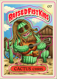 Image 1 of Cactus Chris Raised Fist Kid Trading Card