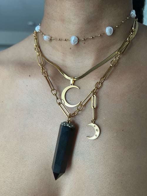 Image of Moony • Moon Pendant Necklace