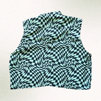 Image 2 of long collar crop top shirt 