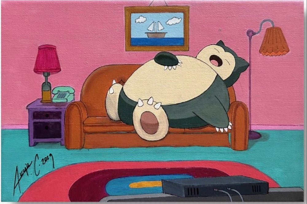 Image of Snorlax X Simpson Art Print 