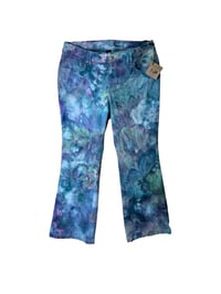 Image 2 of ♻️ UPCYCLED 16 Average Lane Bryant Flare Jeans in Mermaid Ice Dye