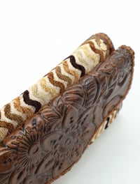 Image 11 of Syrian Leather Clutch Bags Gold/Brown Print