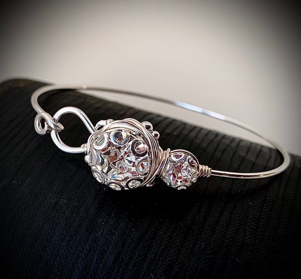 Image of "Headliner" Silver Button Bracelet