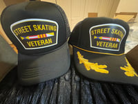 Street Skating Veteran Trucker Hat (Gold Leaves)