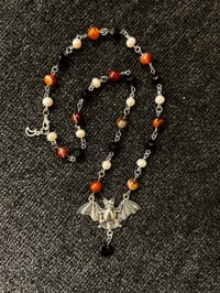 Image 1 of natural agate bat necklace