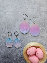 Image 1 of Holographic Cracked Egg Earrings