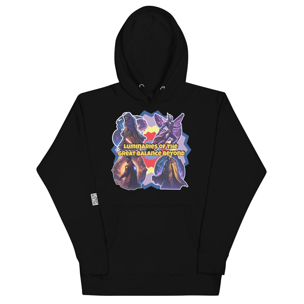 Luminaries of the Great Balance Beyond Hoodie (QR Code on sleeve)