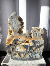 Image 1 of 14lb Sphalerite & Agate Druzy XL Slab Rough Edge Crystal Specimen 