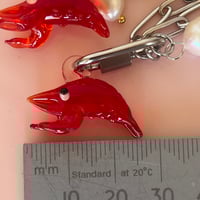 Image 7 of Lobster and Pearl on a Carabiner Chain - Gold or Stainless