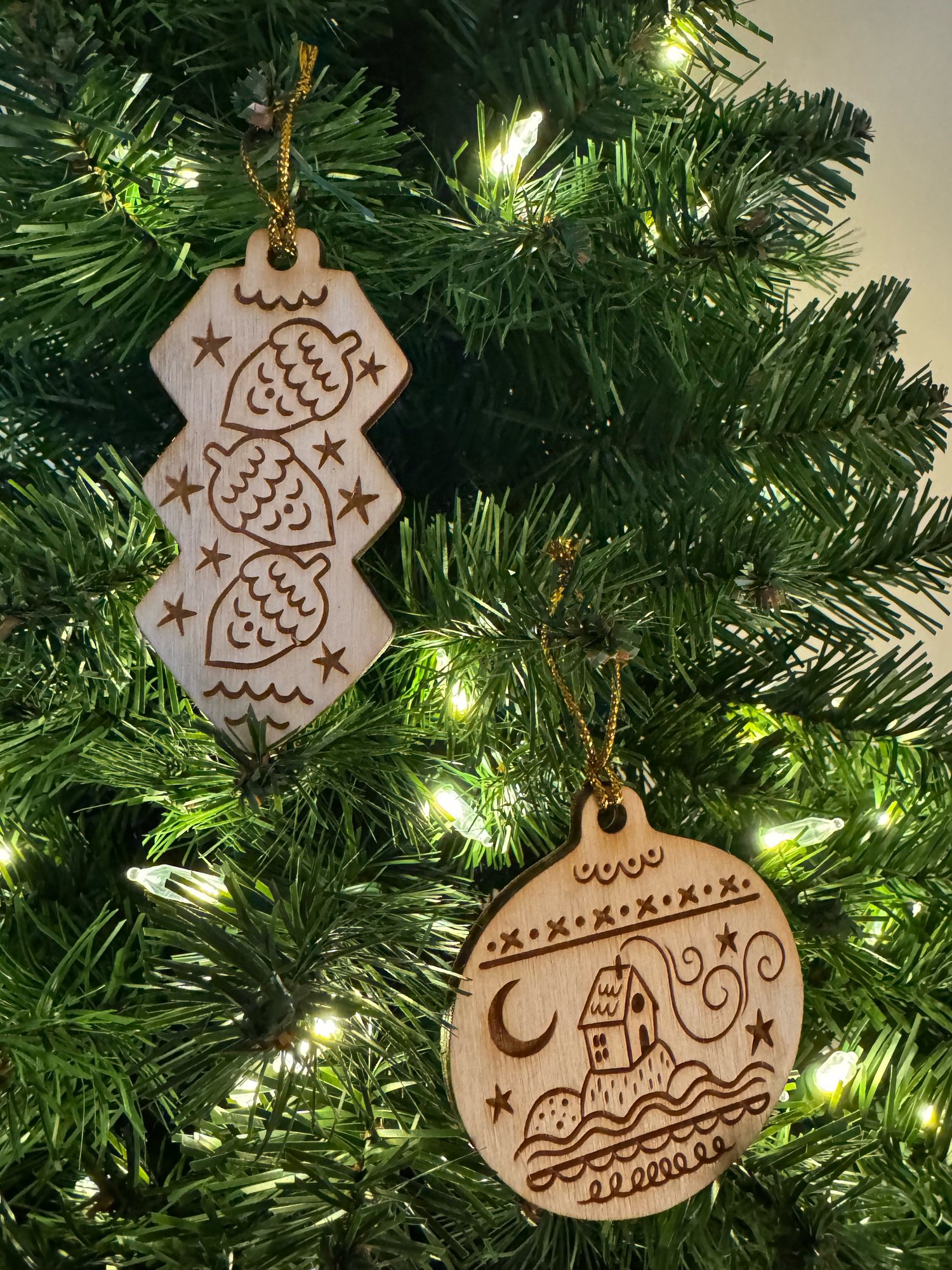 Image of Set of Christmas  tree decorations